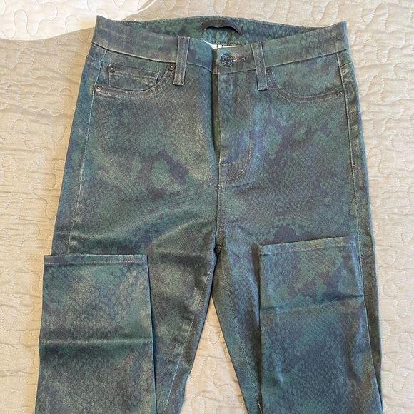 7 for all mankind jeans size 26, snake print green - Picture 10 of 11